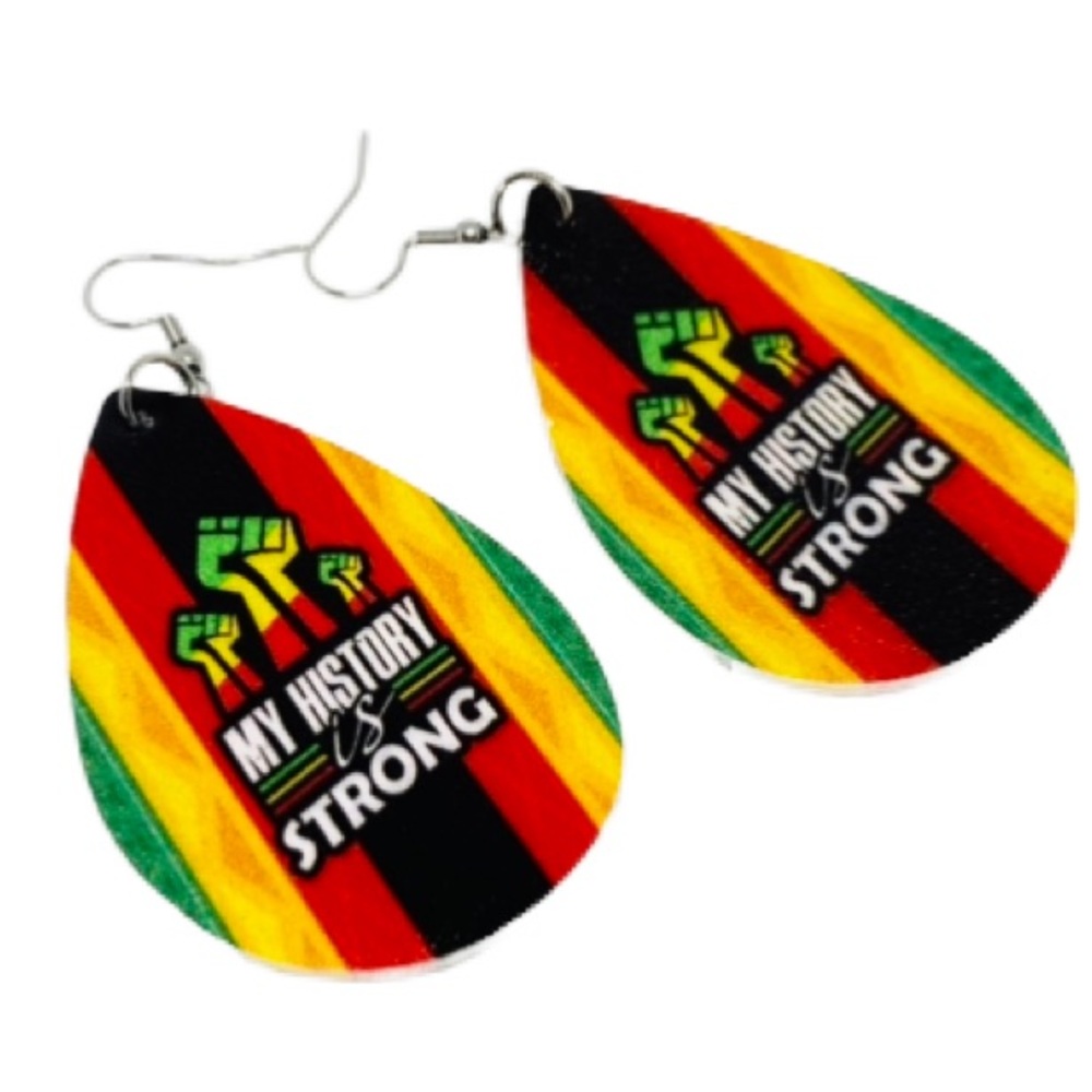 Black History Earrings Leather